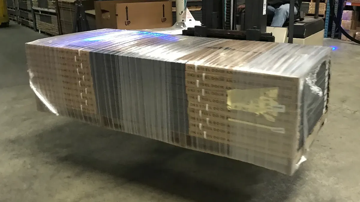 TAB Wrapper Tornado Genius Controls orbital stretch wrapper with forklift