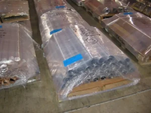 Wrapped rolls of lead